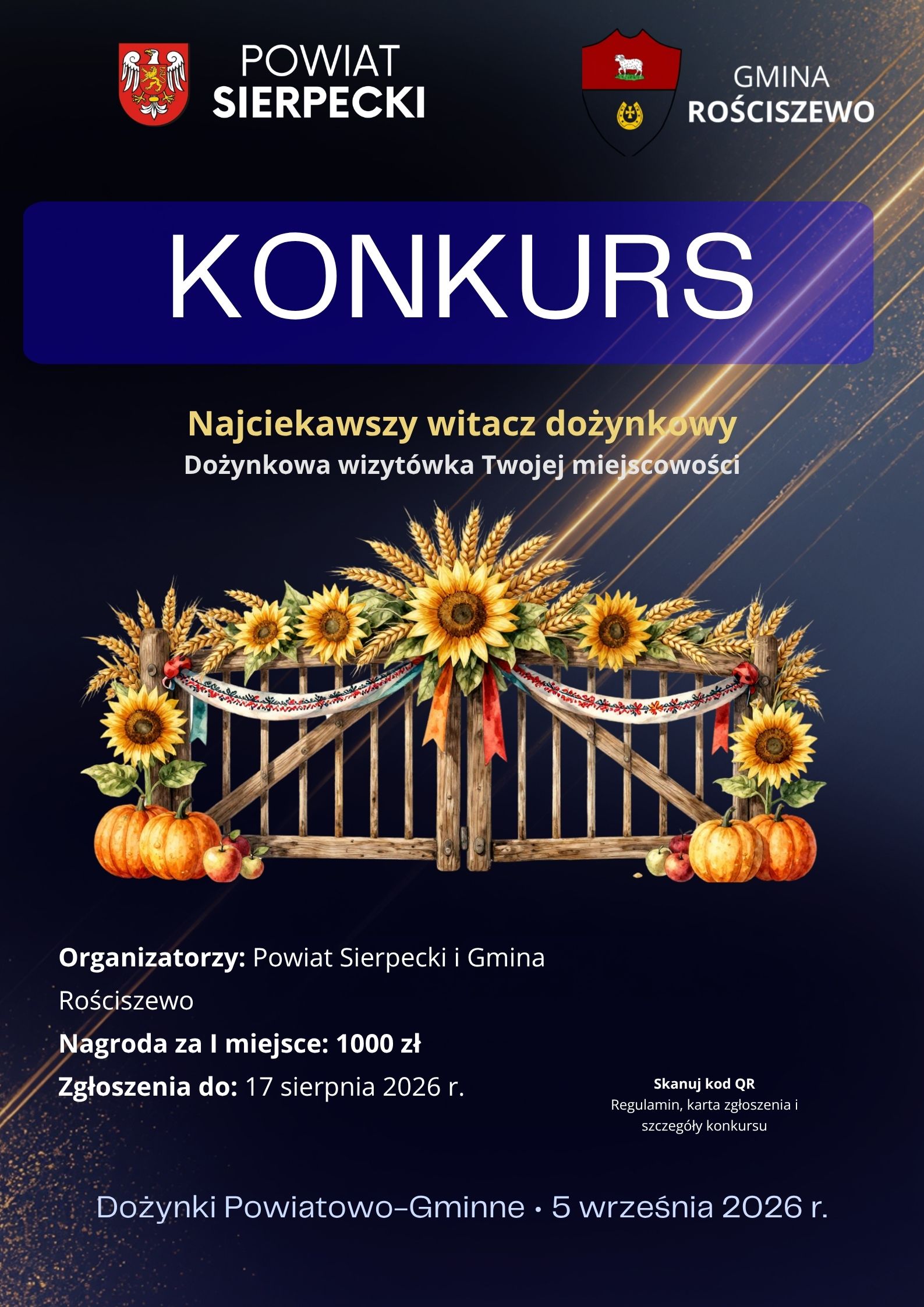„Dożynkowa wizytówka Twojej miejscowości – wybieramy najciekawszy witacz!”